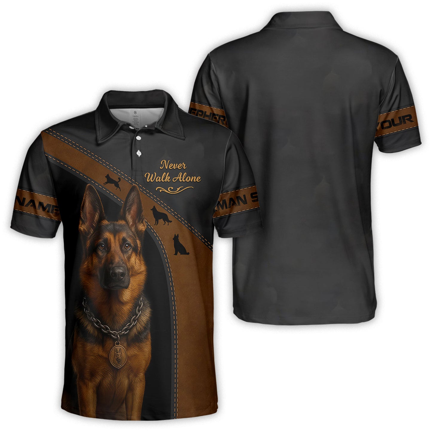 Personalized German Shepherd T Shirt, Never Walk Alone Design for Dog Lovers