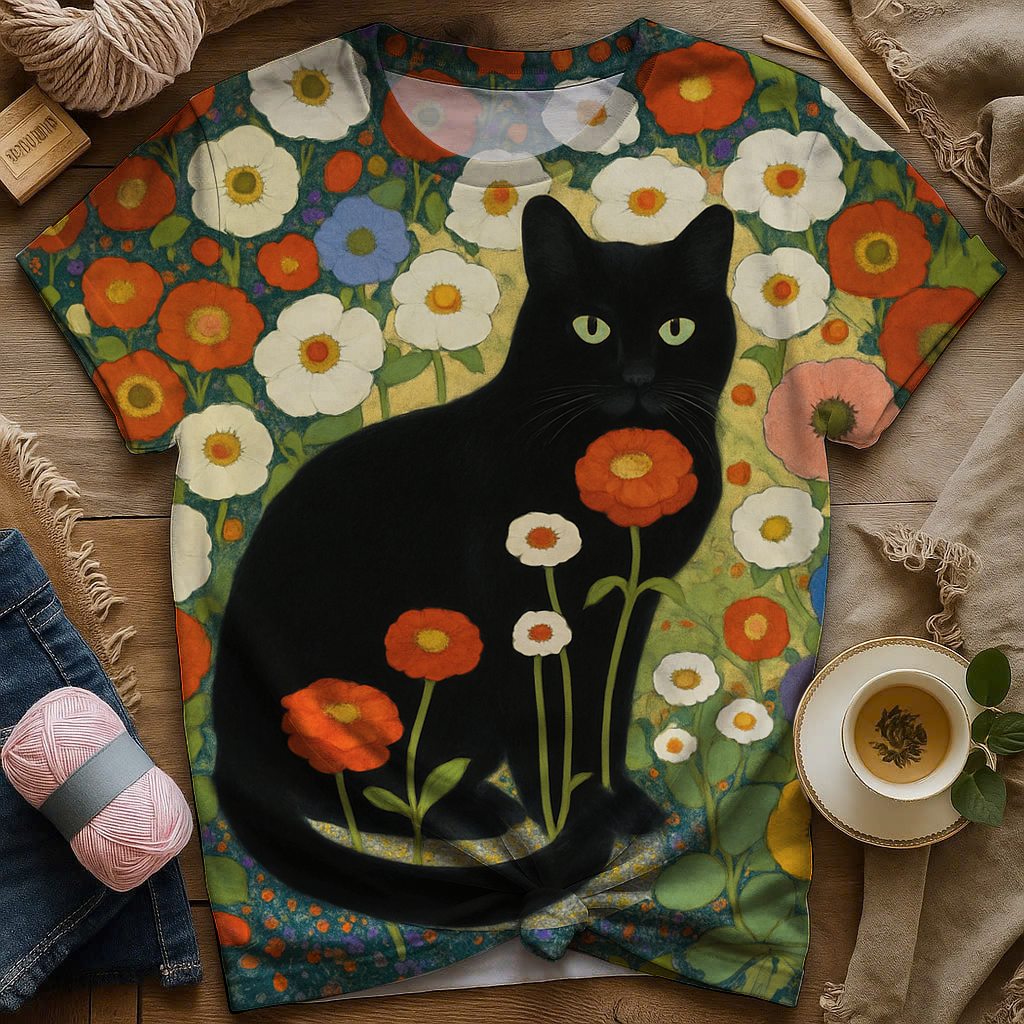 Black Cat Blooms in Silence