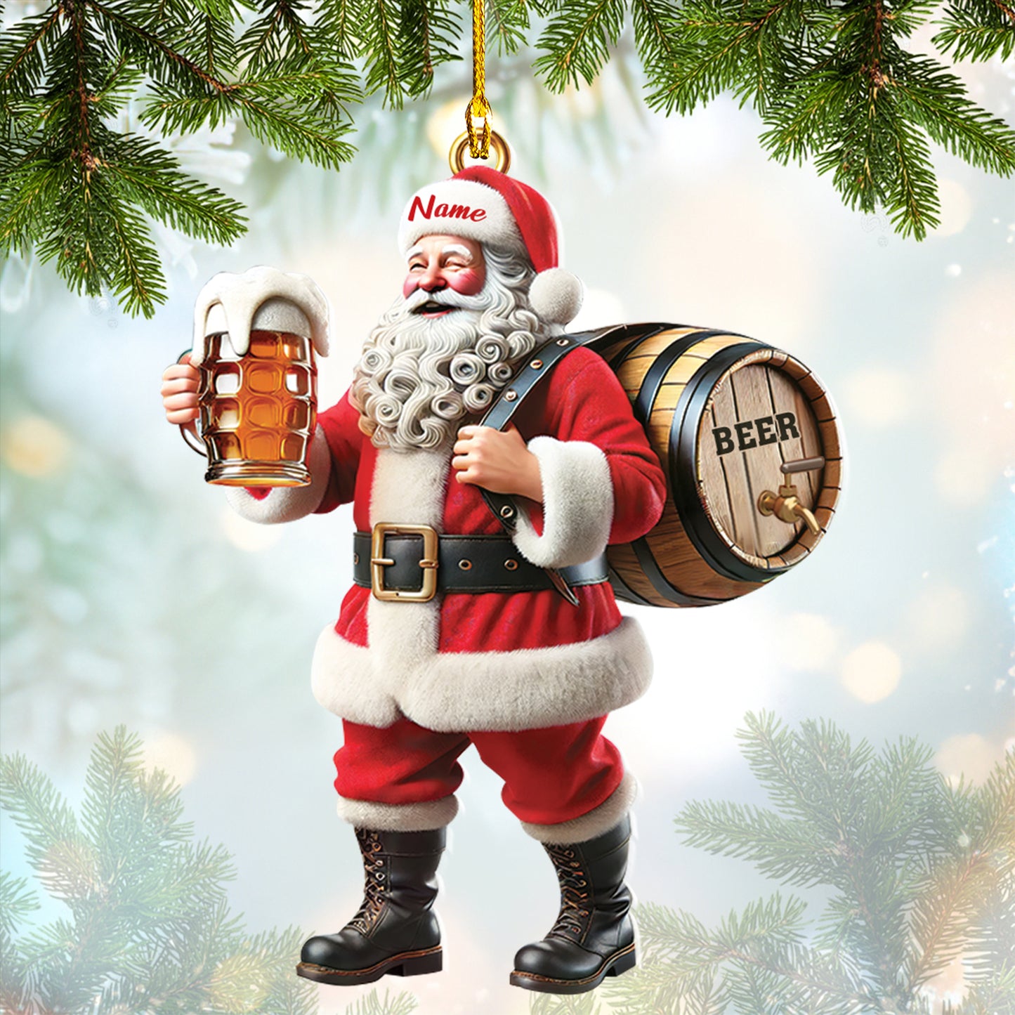 Santa Favorite Brew Fun Beer Mug Ornament For Holiday Cheer