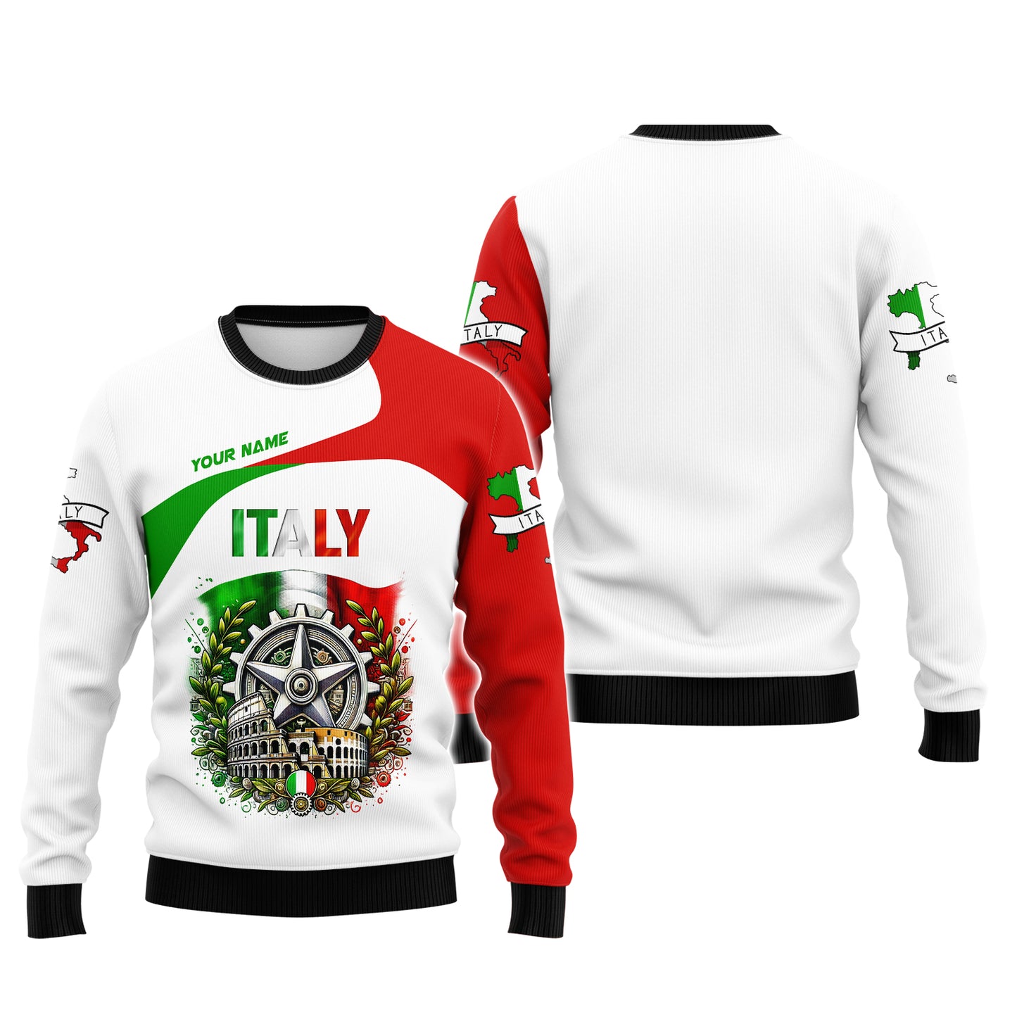 Coat Of Arms Italy Personalized Name 3D Shirt Custom Gift For Italy Lovers