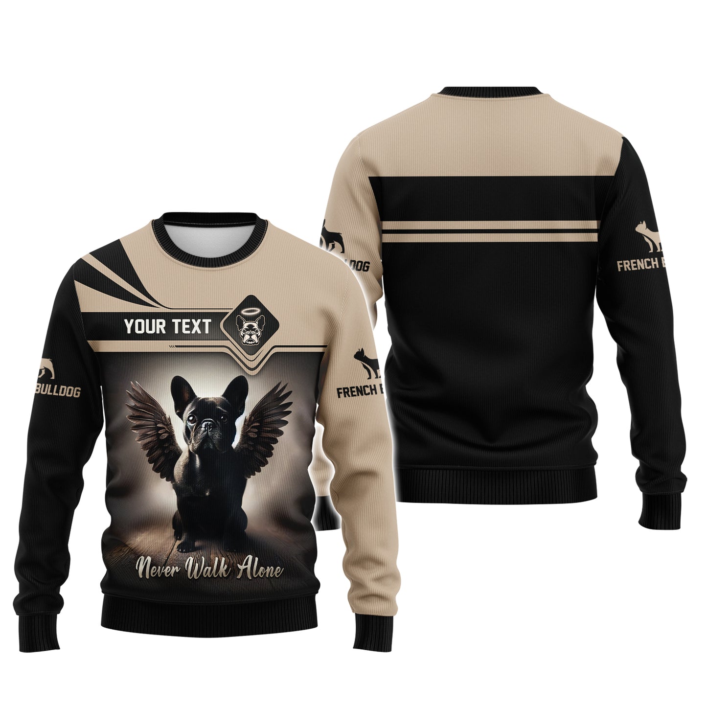 French Bulldog Custom Zipper Hoodie Never Walk Alone 3D Shirt Gift For Dog Lovers