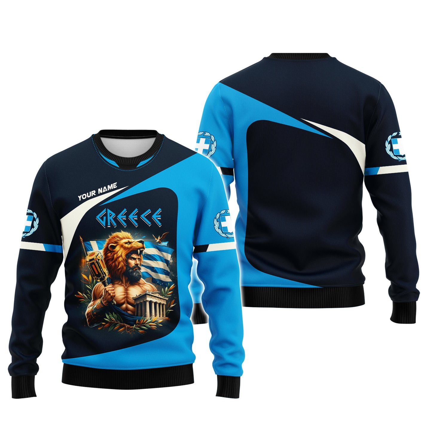 3D Full Print Heracles With Greece Flag Shirt Personalized Name Gift For Greek Lovers
