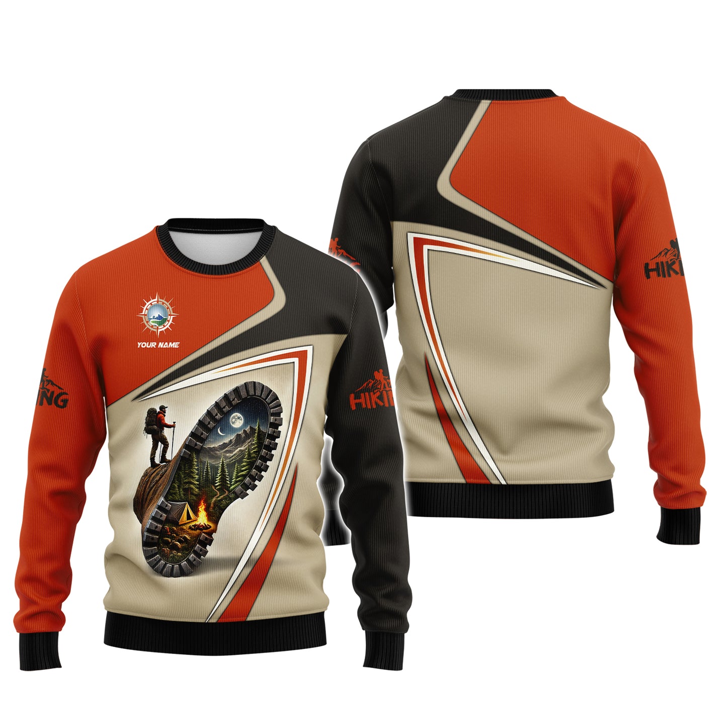 3D Full Print Hiking Boot Adventure T-Shirt Personalized Name Gift For Hiker Lovers