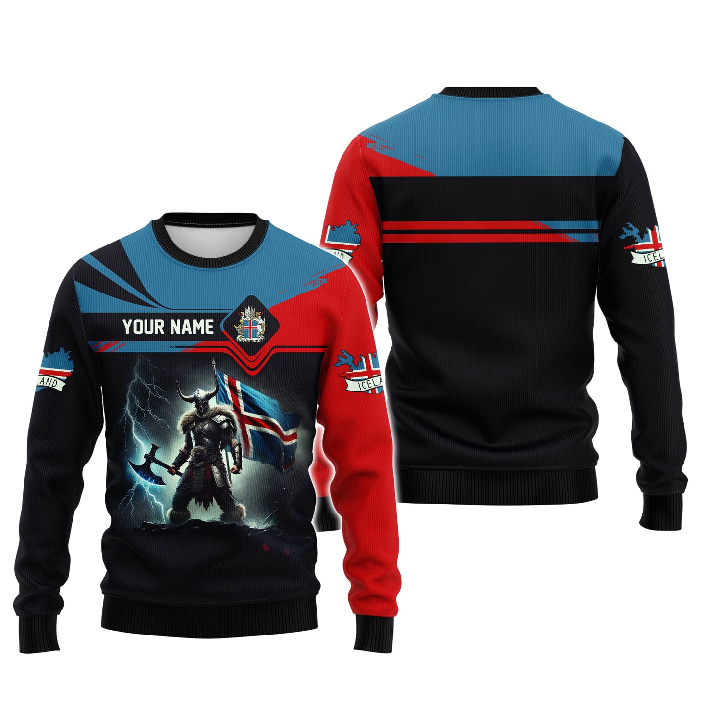 Camiseta personalizada con el escudo de armas de Islandia, gif para amantes de Islandia, camiseta 3D