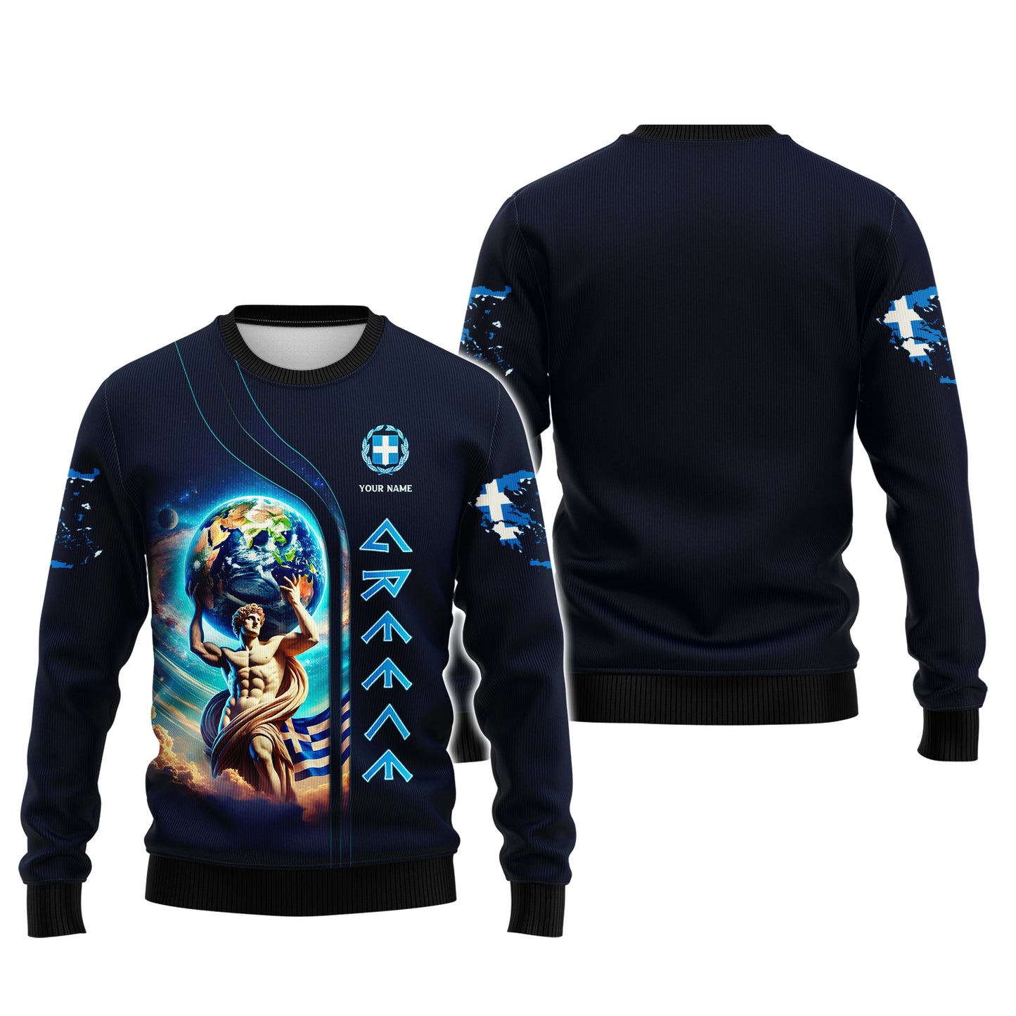 Camiseta personalizada con nombre de Grecia en 3D: abraza tu herencia griega