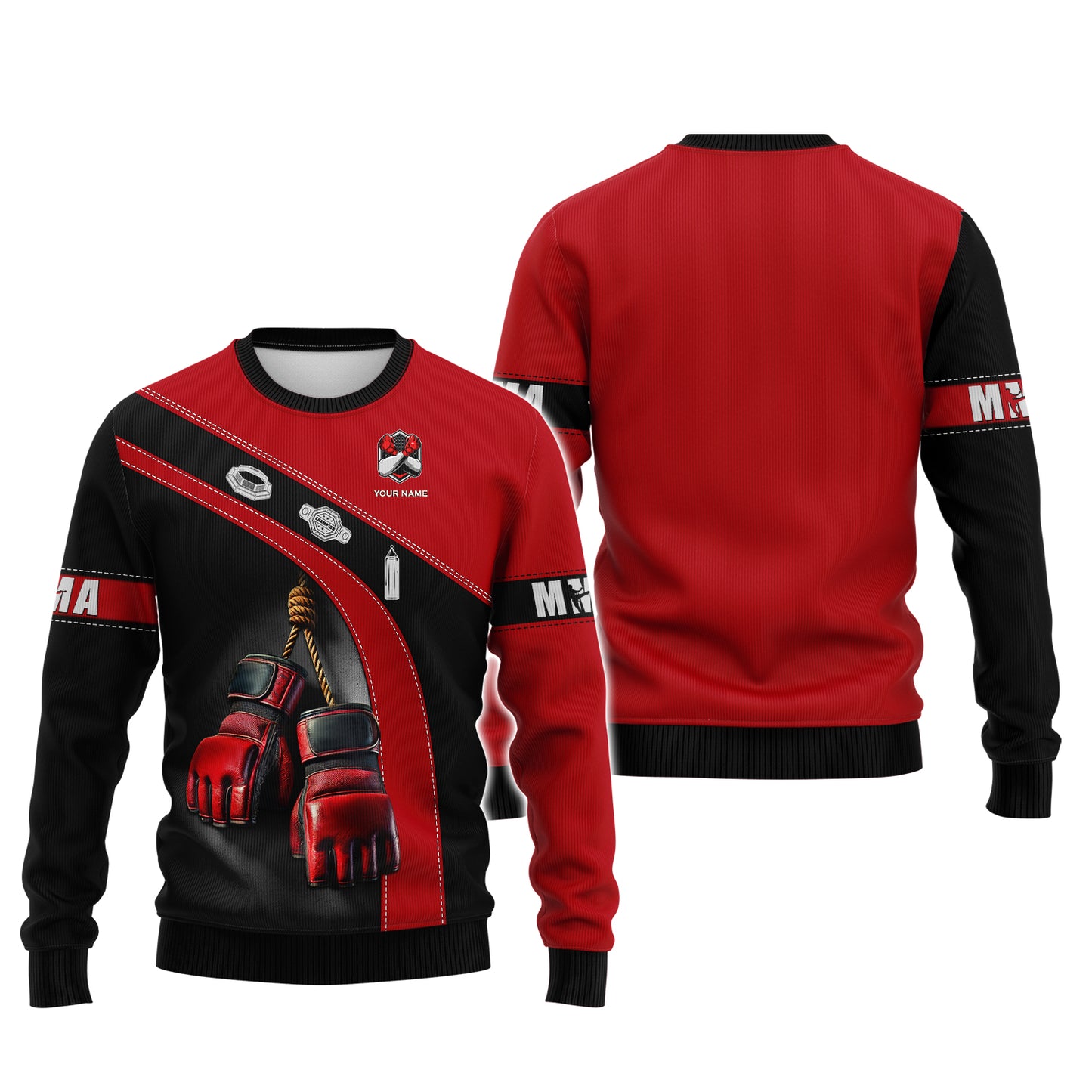 Camiseta de MMA con impresión completa en 3D y nombre personalizado como regalo para amantes de las MMA