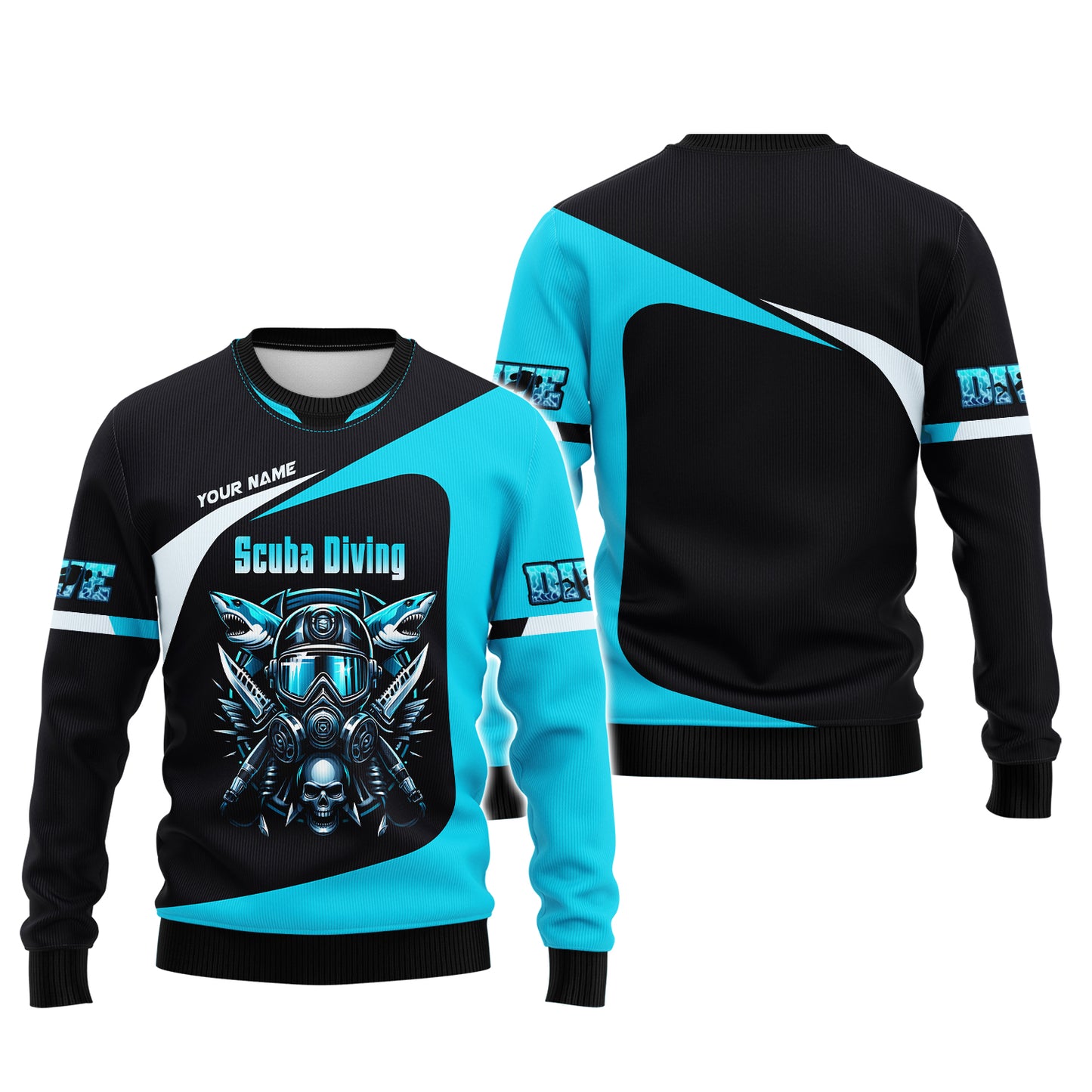 3D Full Print Scuba Diving T-Shirt Deep Sea Adventure Personalized Name Gift For Diver Lovers