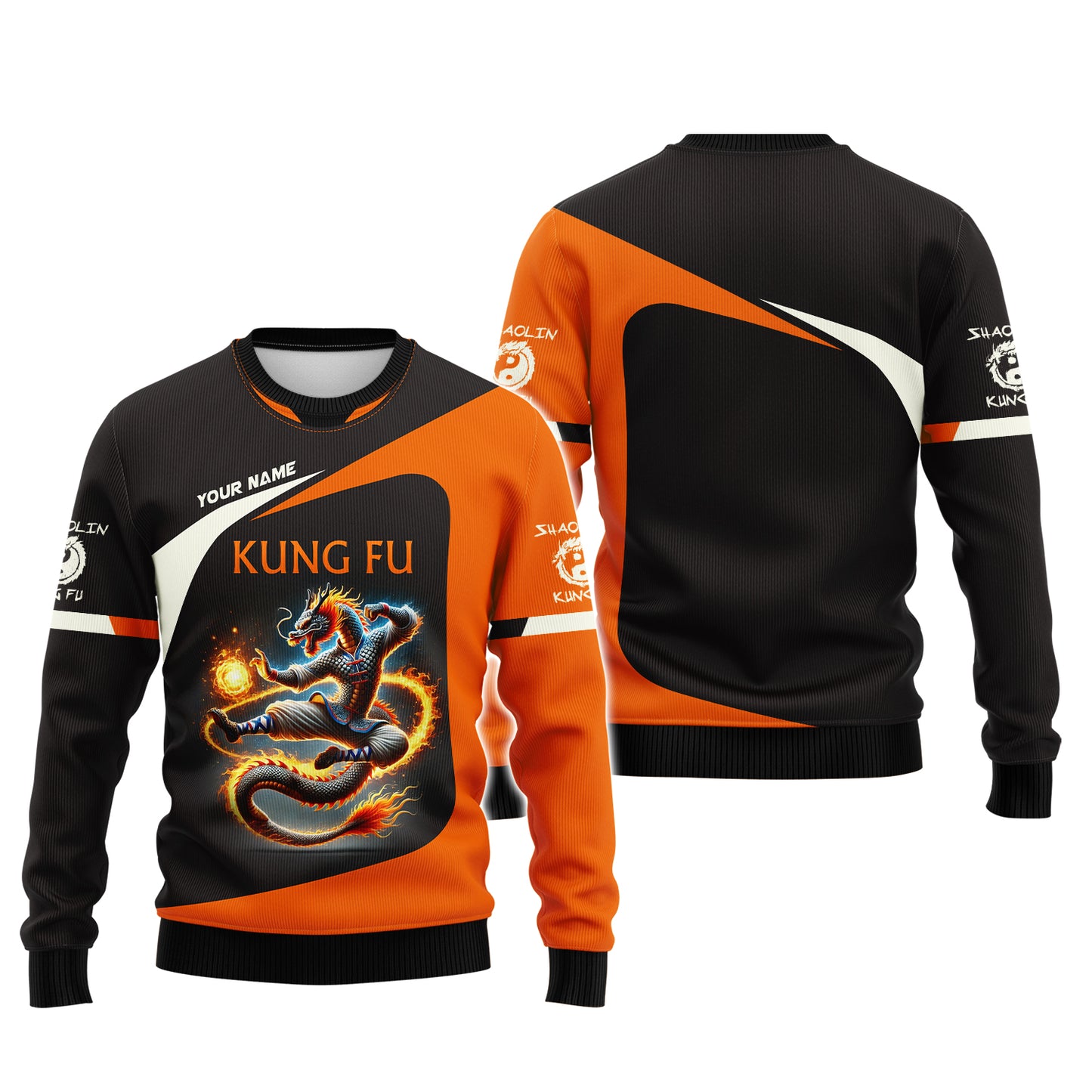 Camiseta 3D de kung fu Shaolin, símbolo Yin Yang del guerrero Shaolin, camisetas personalizadas, regalo para los amantes del kung fu Shaolin