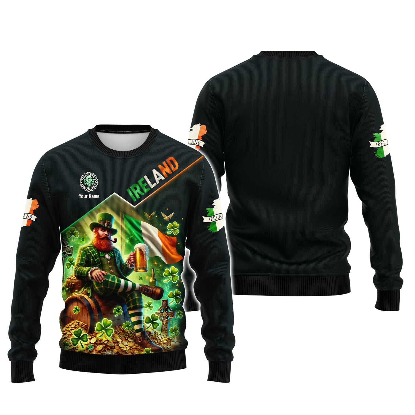 3D Full Print Ireland's Pride Shirts Personalized Name Gift For Irish Lovers