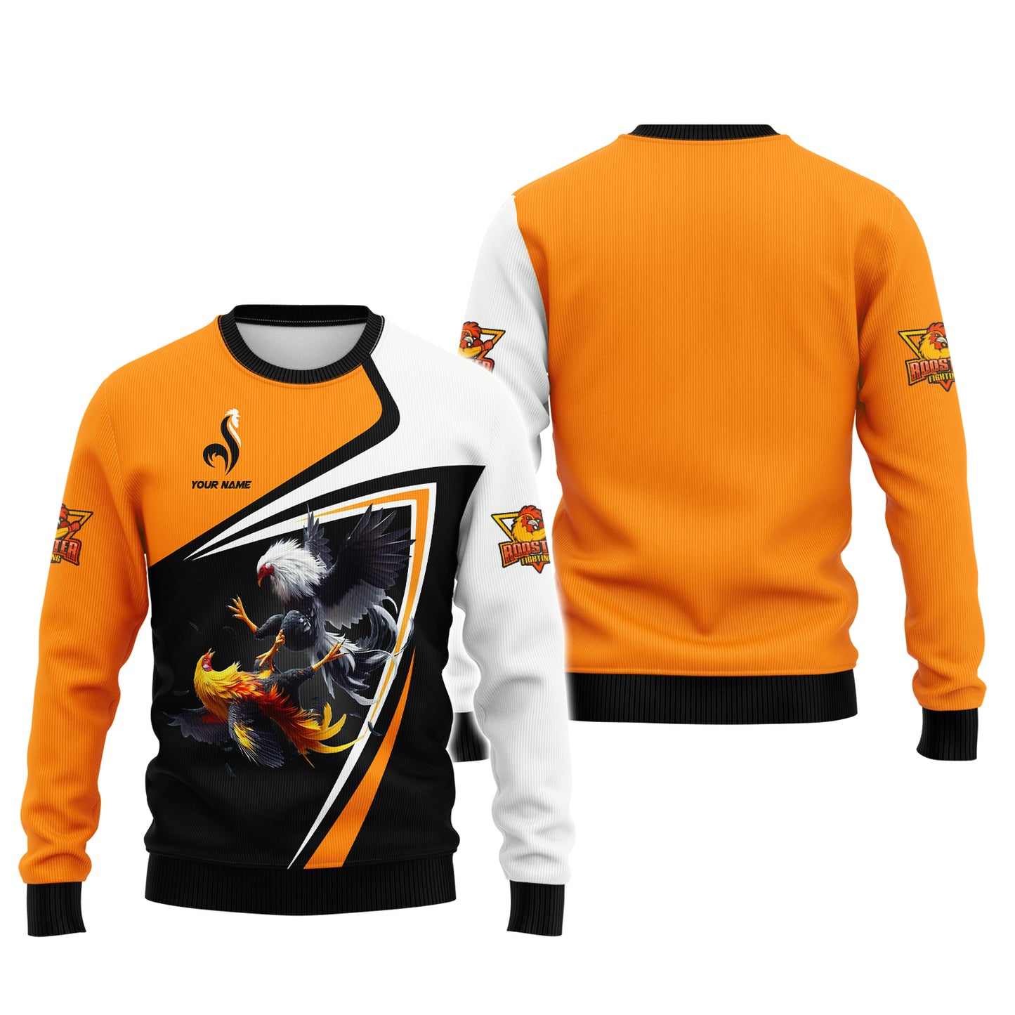 3D Full Print Rooster Fight Zipper Hoodie Personalized Name Gift For Rooster Lovers