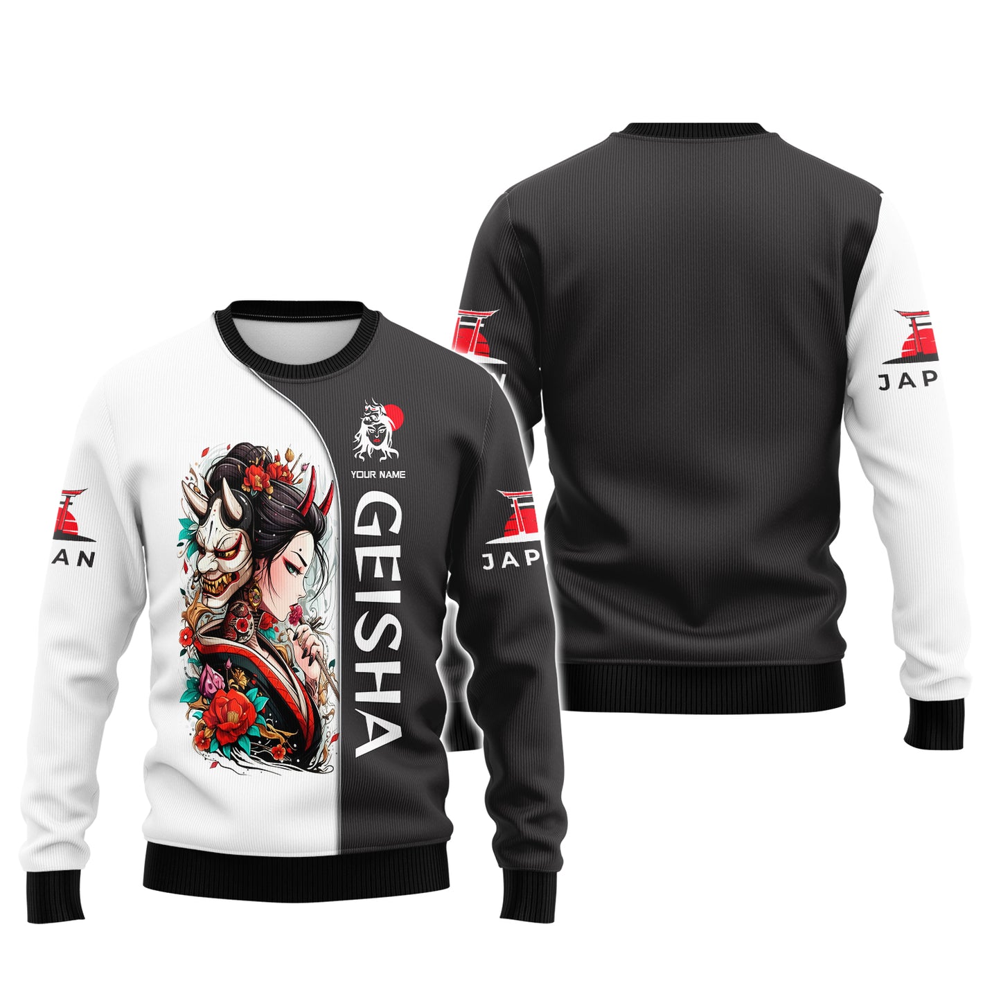 Camisetas personalizadas de máscara de Oni de Japón, regalo de camiseta japonesa en 3D para amantes de Japón