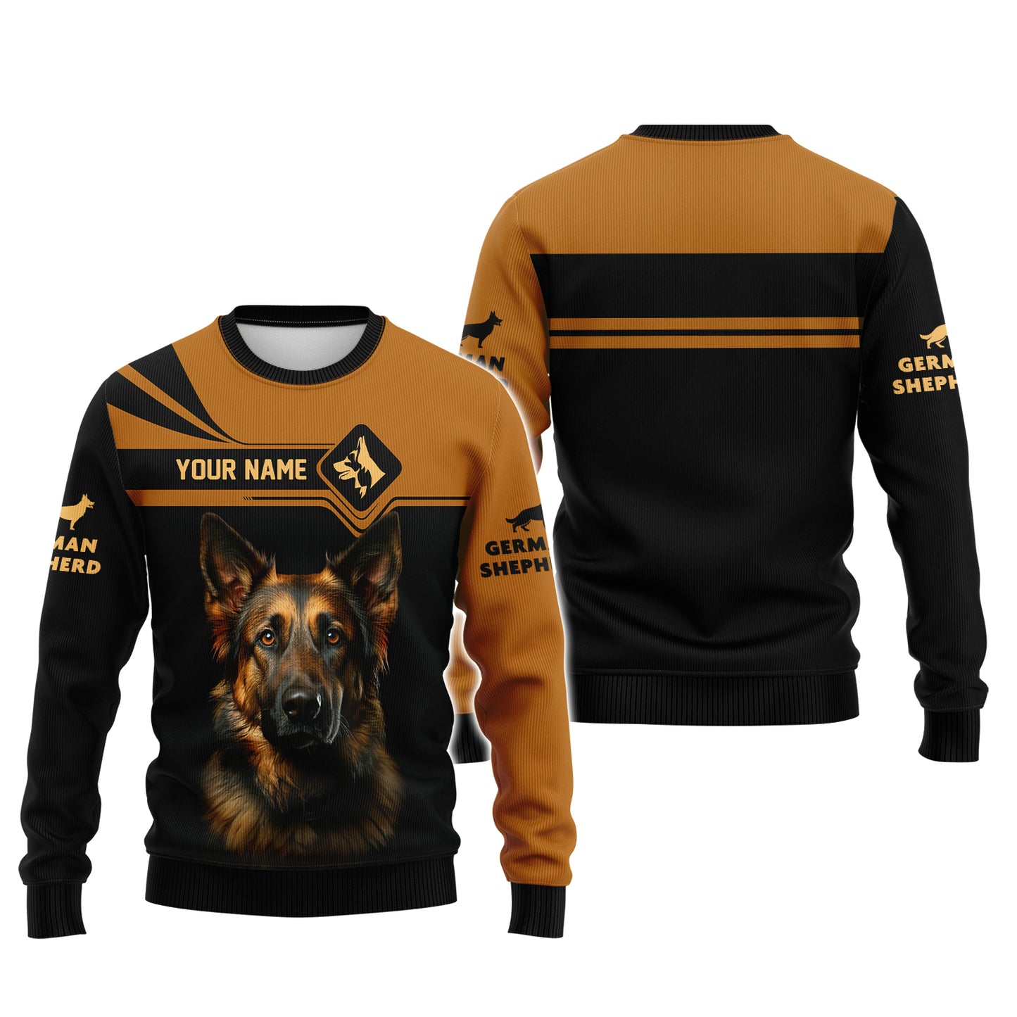 Regal German Shepherd 3D Shirt Personalized Name Gift For Dog Lovers