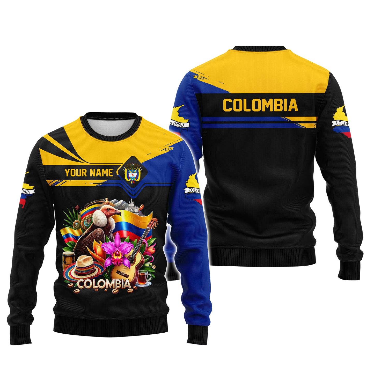 Camiseta personalizada con nombre en 3D de Colombia Life, regalo para amantes colombianos