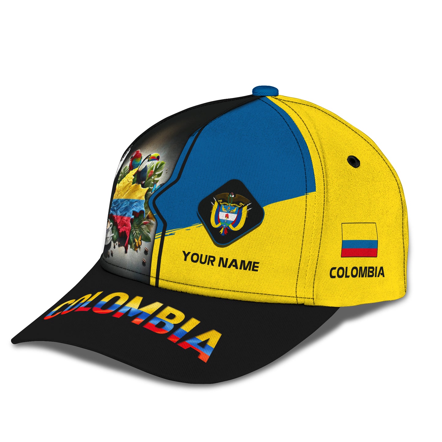 Colombia Map Personalized Name 3D Cap Gift For Colombian Lovers