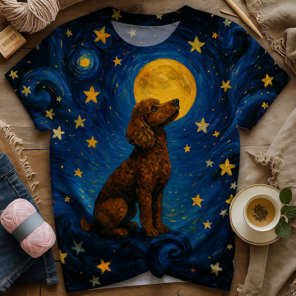 Poodle Dreams Beneath Starry Sky