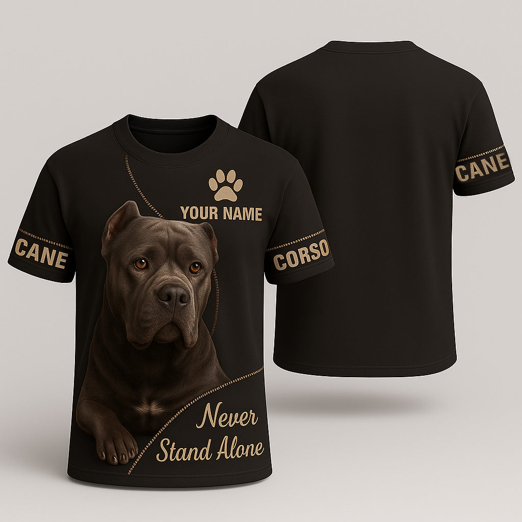 Camiseta con nombre personalizado de montaña bernesa, regalo Never Walk Alone para amantes de los perros, camisetas 3D