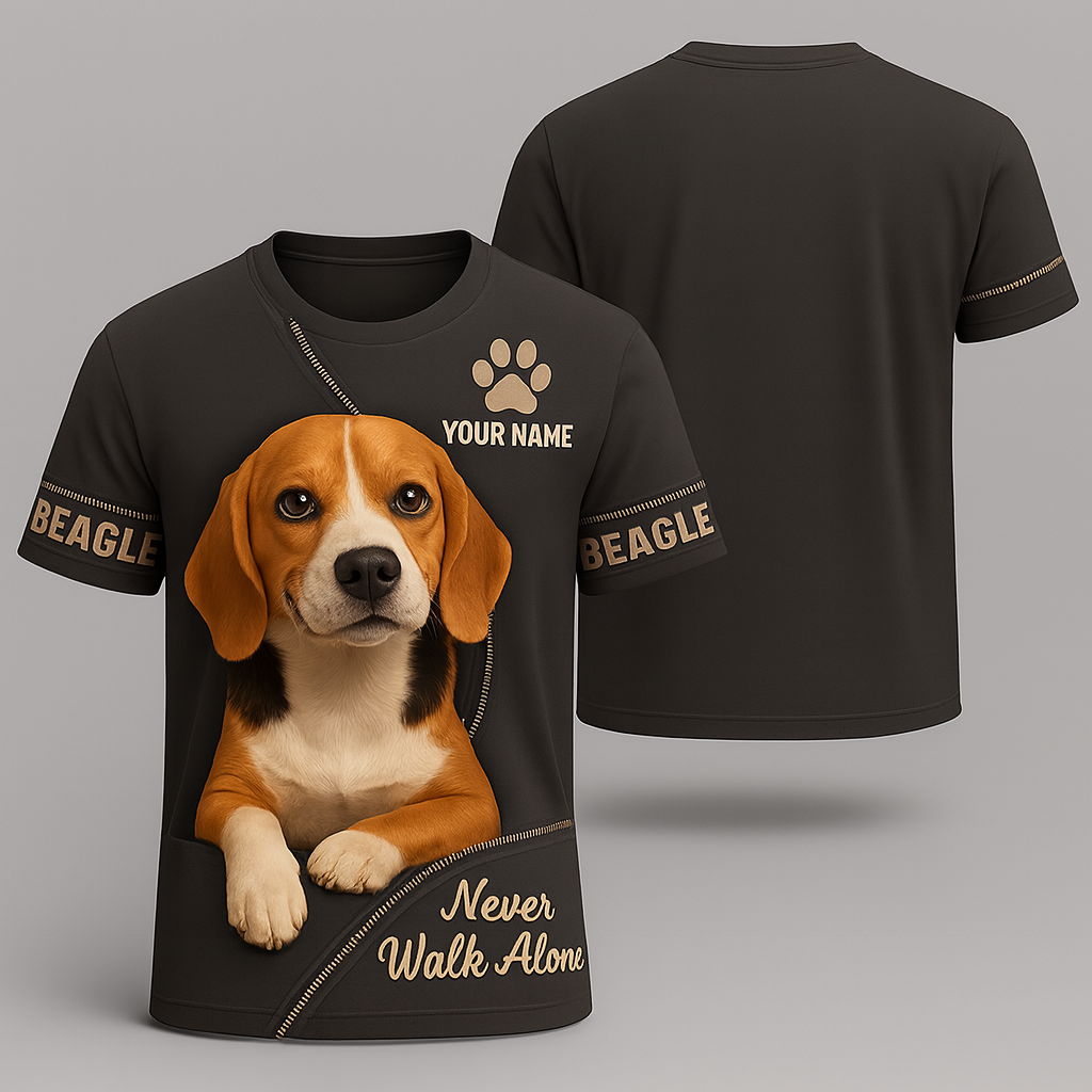 Camiseta con nombre personalizado de montaña bernesa, regalo Never Walk Alone para amantes de los perros, camisetas 3D