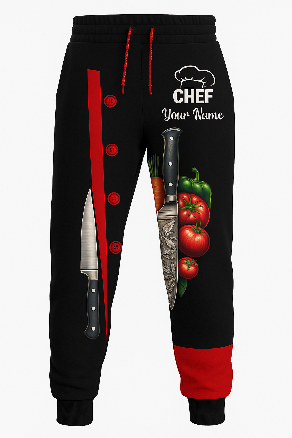 Personalized Chef Shirt - Fresh Harvest Knife & Vegetables Emblem