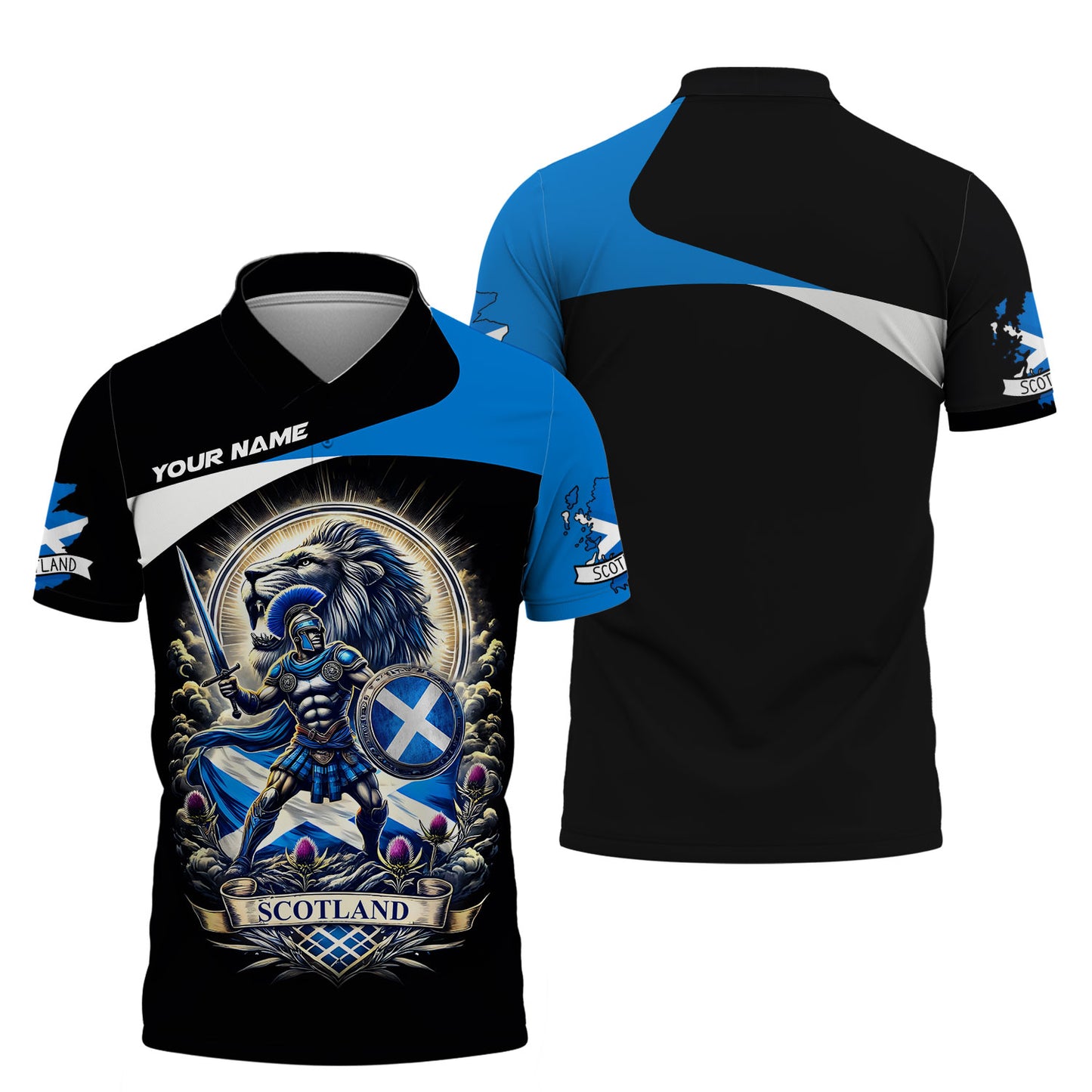 Camisa personalizada con el orgullo de Escocia: caballero con león de Escocia, regalo para los amantes de Escocia