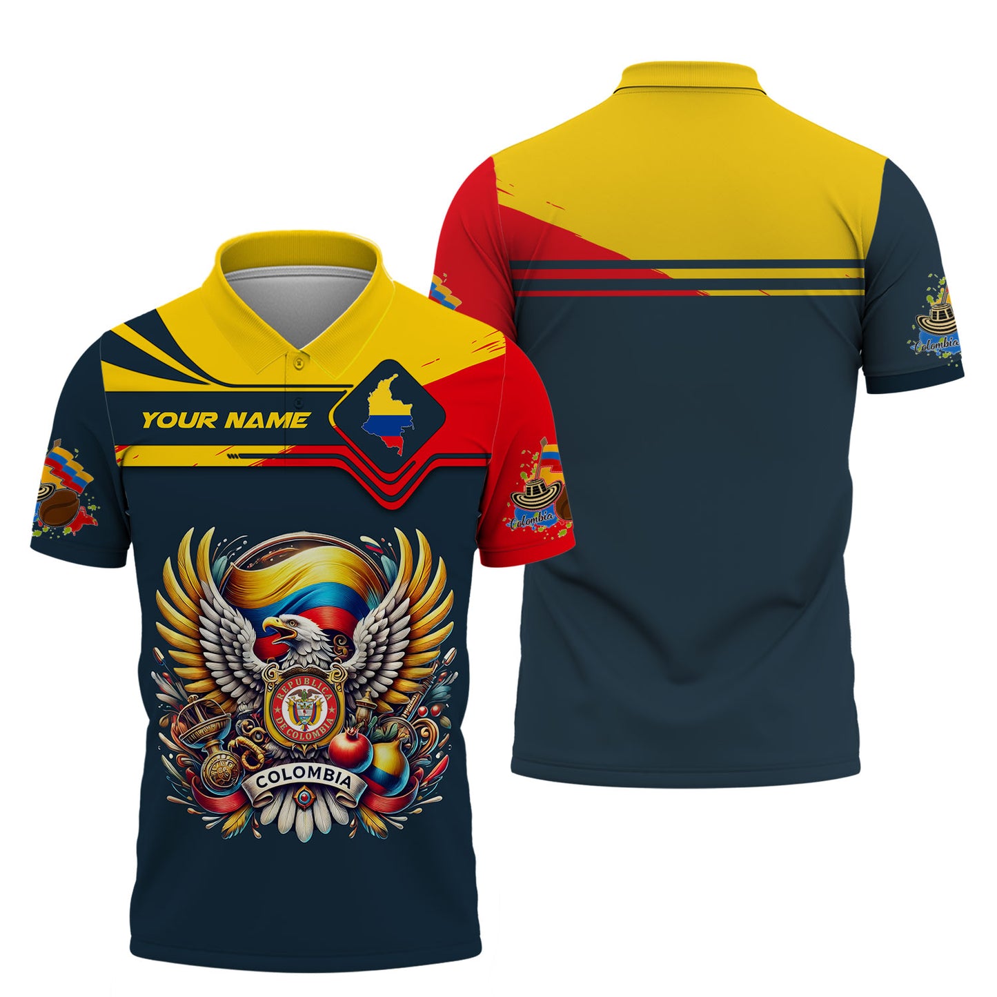Camiseta de Colombia Life con nombre personalizado y estampado completo en 3D, regalo para amantes de Colombia