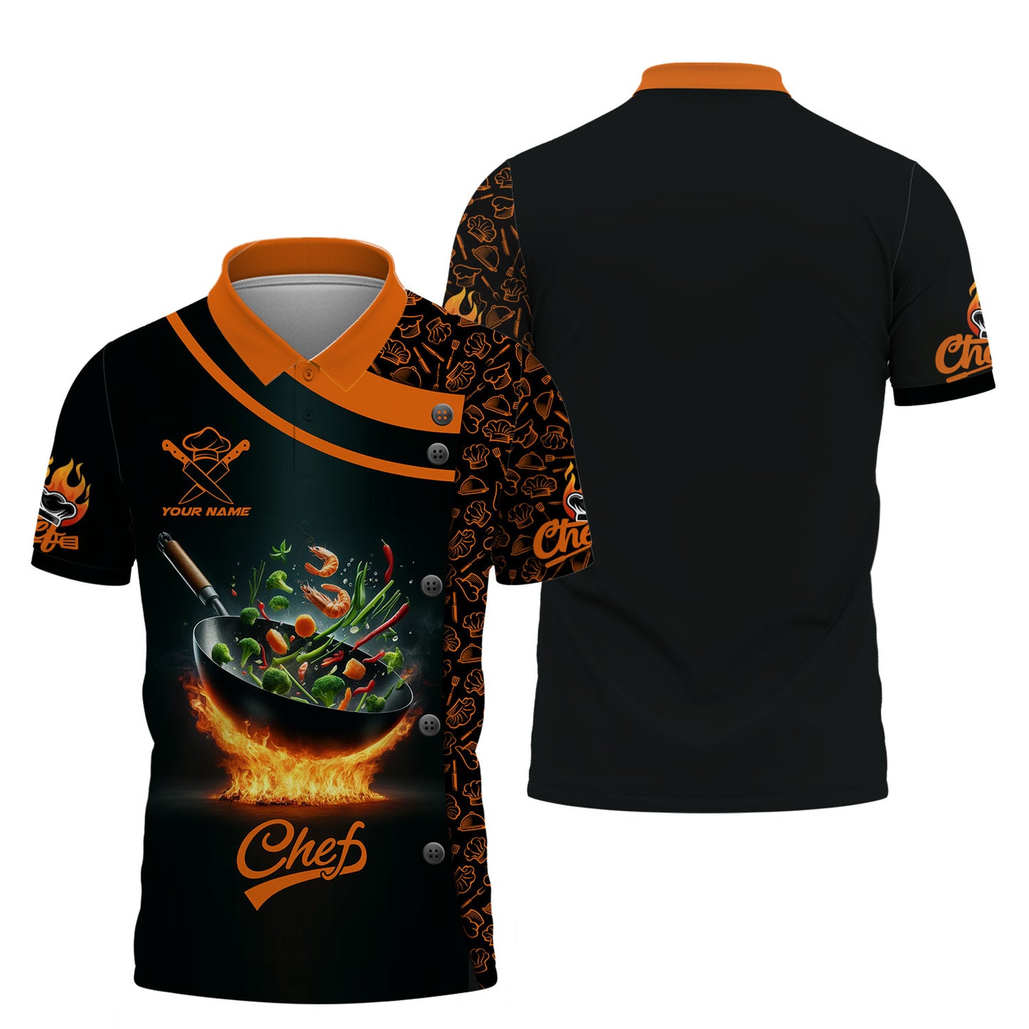 Personalized Chef Shirt, Fiery Stir-Fry for Culinary Creatives