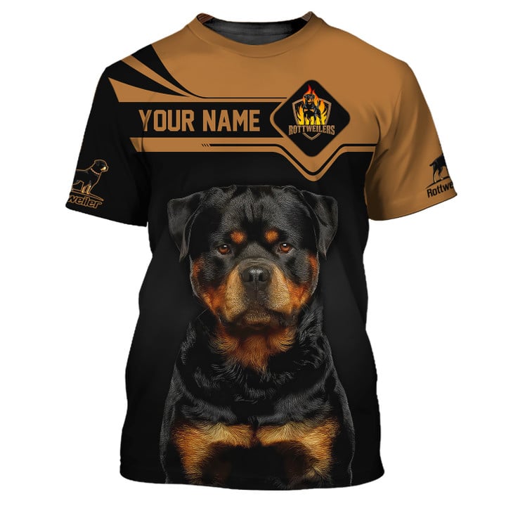 Personalized Rottweiler T-Shirt, Custom Name, Dog Lover Gift