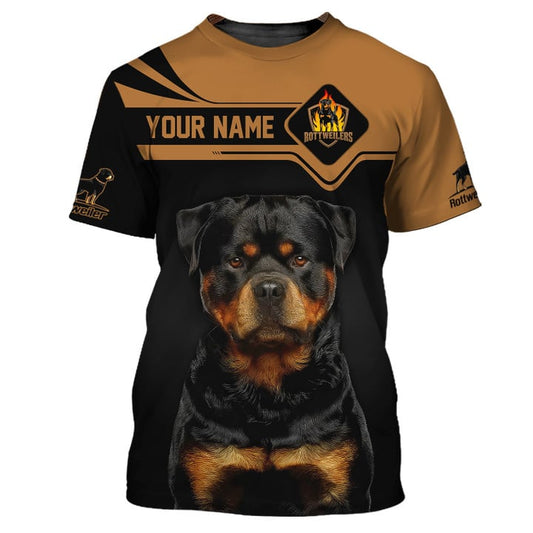 Personalized Rottweiler T-Shirt, Custom Name, Dog Lover Gift