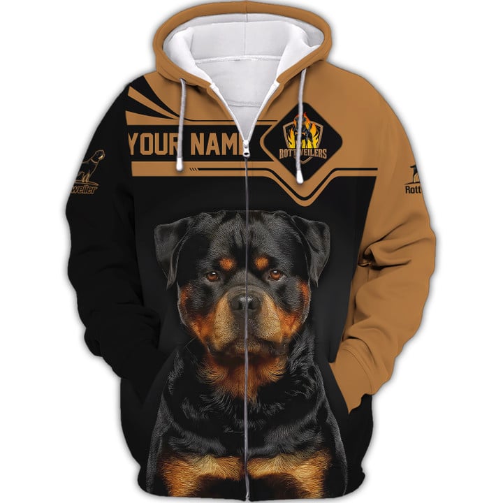 Personalized Rottweiler T-Shirt, Custom Name, Dog Lover Gift