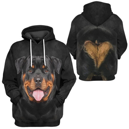 Rottweiler Face 3D Hoodie, Dog Lover Gift