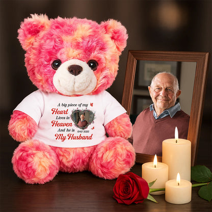 A Big Piece Of My Heart Lives In Heaven Cardinal - Memorial Personalized Teddy Bear