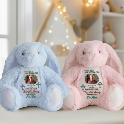 A Hug From Heaven Cross Memorial - Plush Stuffed Bunny Rabbit for Christmas