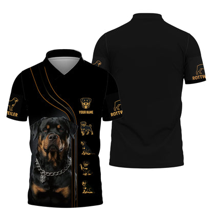 Personalized Rottweiler Portrait T Shirt Gift For Dog Lovers