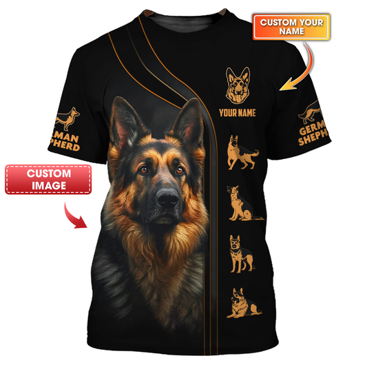 German Shepherd Custom Name Shirt Gift For Dog Lover 3D Shirts