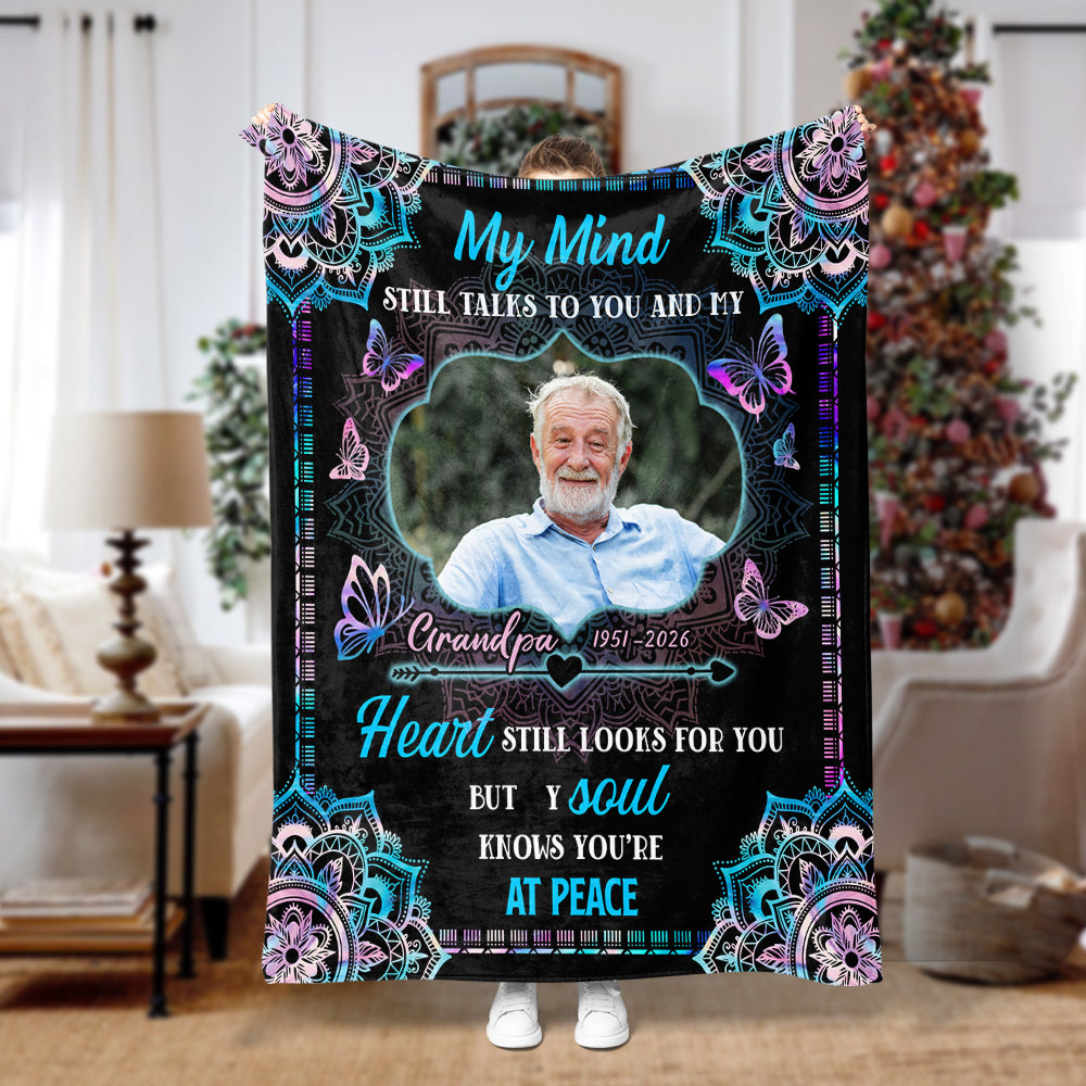 A Hug From Heaven Mandala - Memorial Personalized Custom Blanket - Sympathy Gift