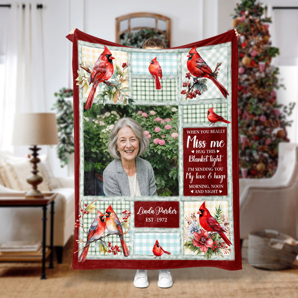 A Hug From Heaven Color - Memorial Personalized Custom Blanket - Sympathy Gift