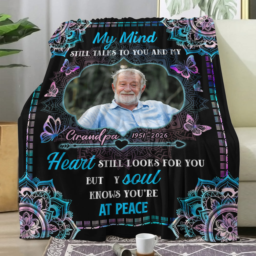 A Hug From Heaven Mandala - Memorial Personalized Custom Blanket - Sympathy Gift
