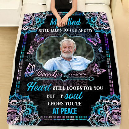 A Hug From Heaven Mandala - Memorial Personalized Custom Blanket - Sympathy Gift