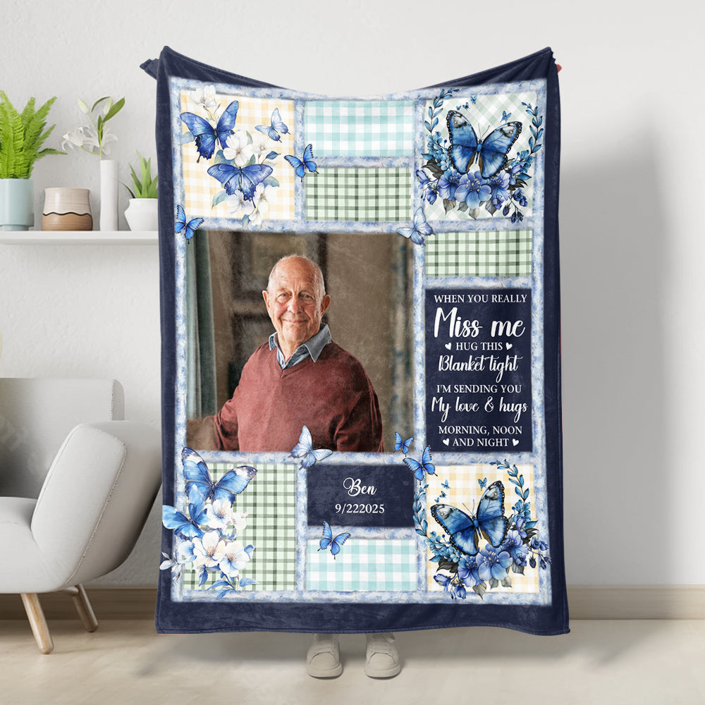 A Hug From Heaven Color - Memorial Personalized Custom Blanket - Sympathy Gift