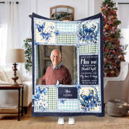 A Hug From Heaven Color - Memorial Personalized Custom Blanket - Sympathy Gift