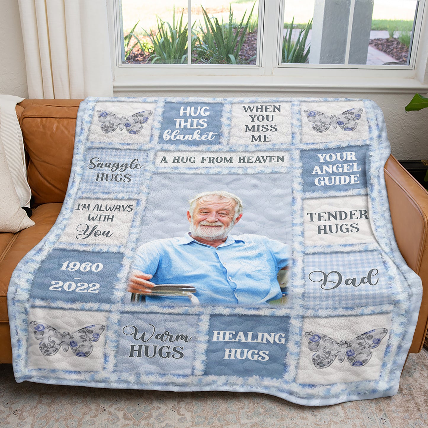 A Hug From Heaven - Memorial Personalized Custom Blanket - Sympathy Gift