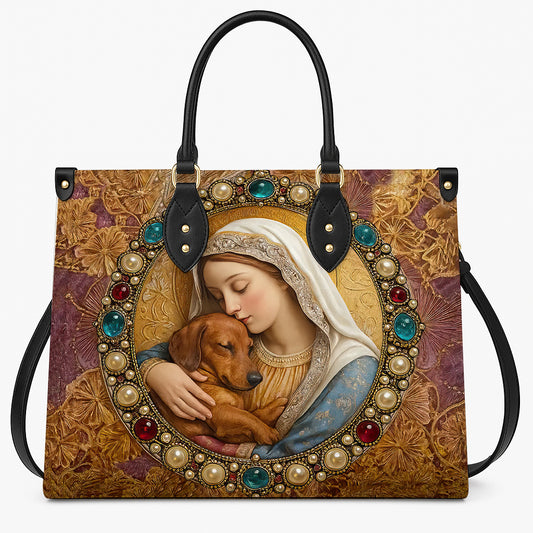 Renaissance Art Dachshund Handbag - Vintage Style Dog Mom Purse - Elegant Hand Bag for Dachshund Lovers & Women Gifts