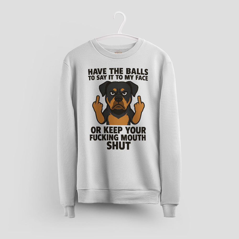 Rottweiler T-Shirt - Say It To My Face Cartoon Dog, Bold Attitude Tee