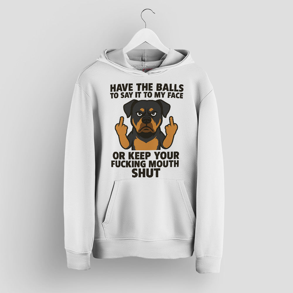 Rottweiler T-Shirt - Say It To My Face Cartoon Dog, Bold Attitude Tee