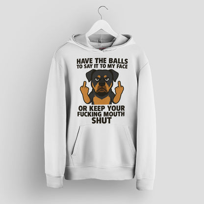 Rottweiler T-Shirt - Say It To My Face Cartoon Dog, Bold Attitude Tee