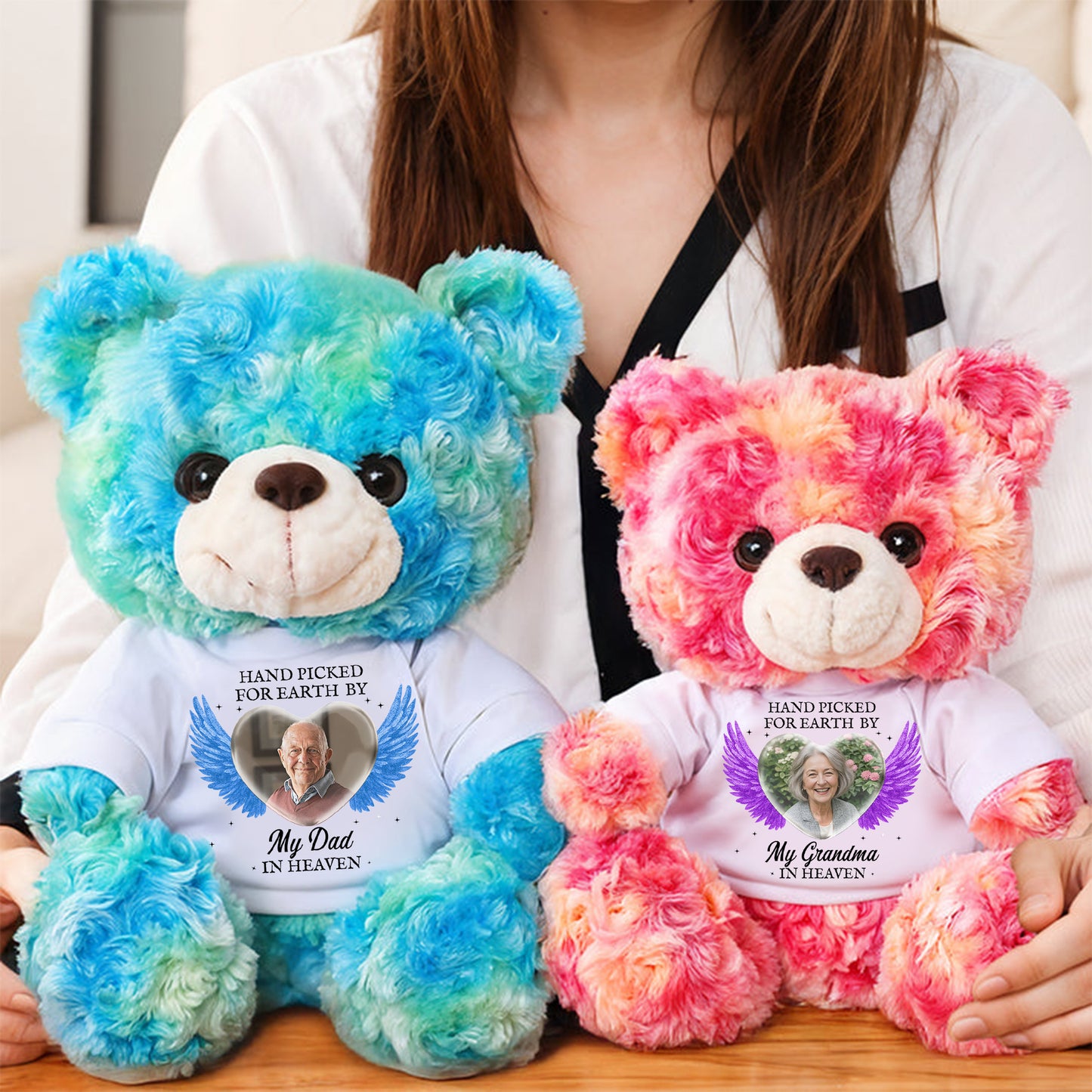 Hand Picked For Earth By My Loved One In Heaven - Memorial Personalized Teddy Bear