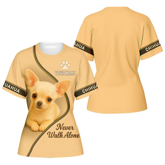 Personalized Chihuahua Shirt, Custom Name Tee with Adorable Puppy Art