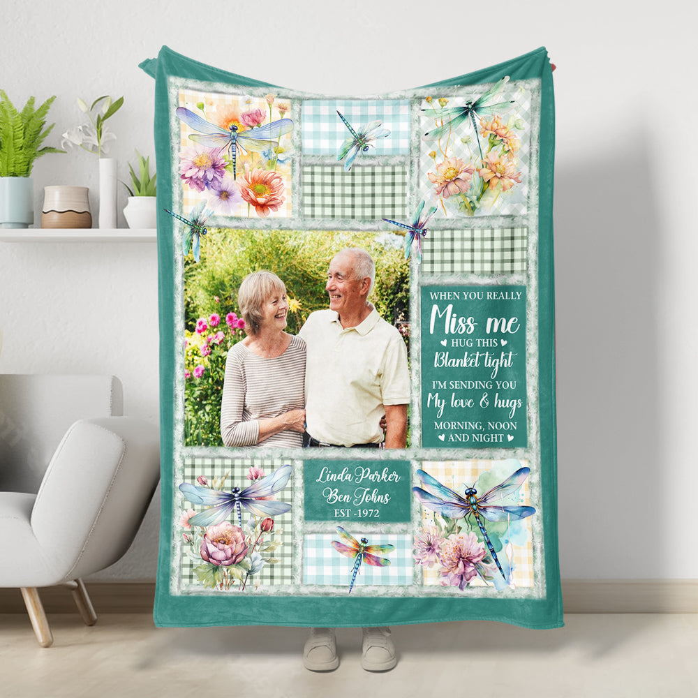 A Hug From Heaven Color - Memorial Personalized Custom Blanket - Sympathy Gift