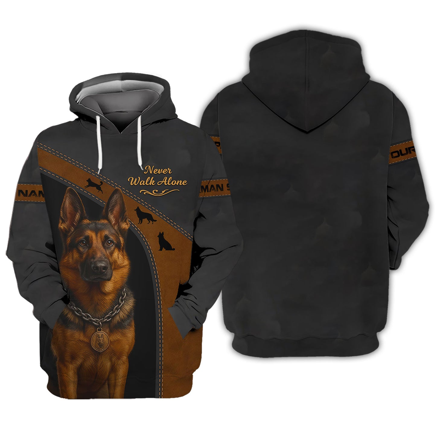 Personalized German Shepherd T Shirt, Never Walk Alone Design for Dog Lovers