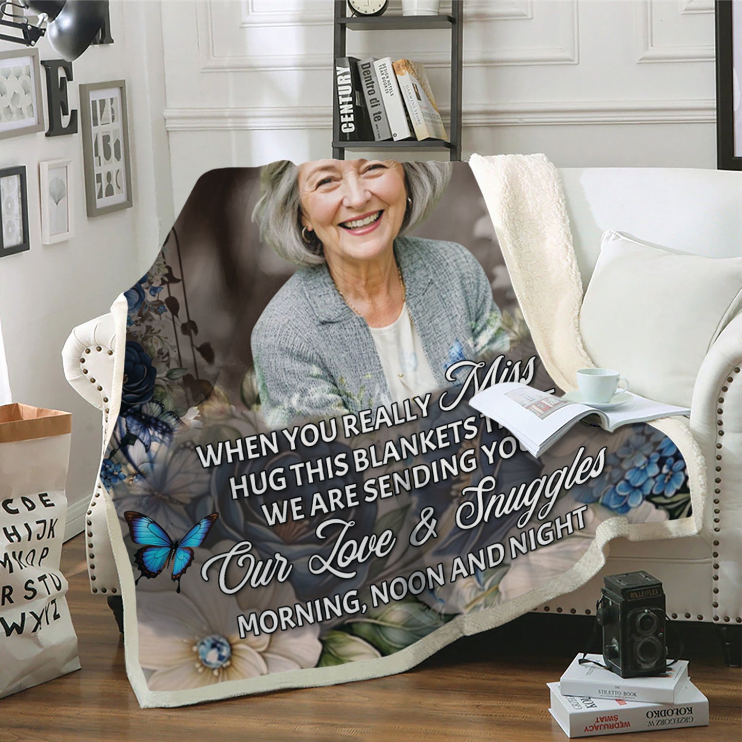 A Hug From Heaven Our Love - Memorial Personalized Custom Blanket - Sympathy Gift