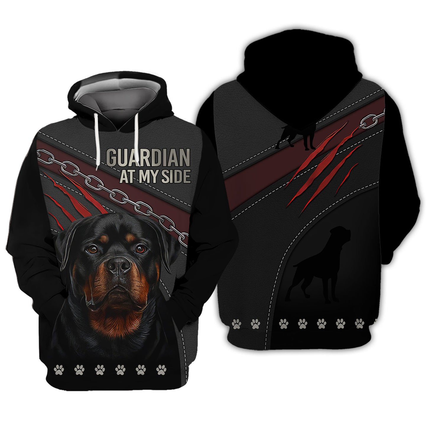 Rottweiler Guardian T-Shirt - 3D Dog Design for Loyal Protectors